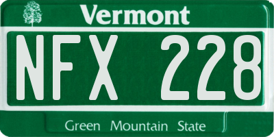 VT license plate NFX228