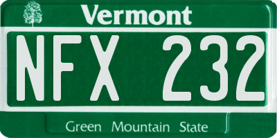 VT license plate NFX232