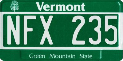 VT license plate NFX235
