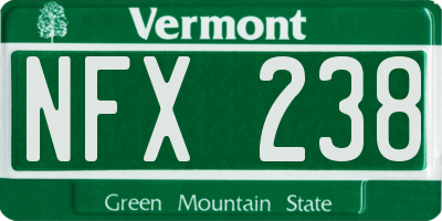 VT license plate NFX238