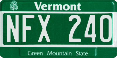 VT license plate NFX240