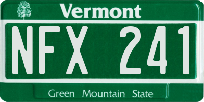 VT license plate NFX241