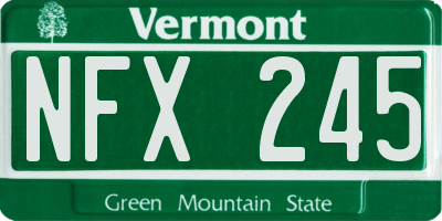 VT license plate NFX245