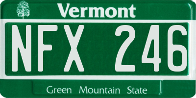 VT license plate NFX246