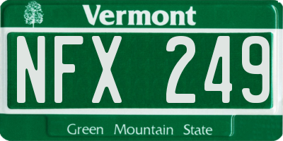 VT license plate NFX249