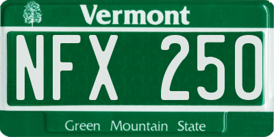 VT license plate NFX250