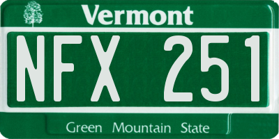 VT license plate NFX251