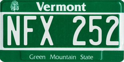 VT license plate NFX252