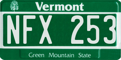 VT license plate NFX253