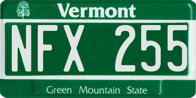 VT license plate NFX255