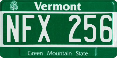 VT license plate NFX256