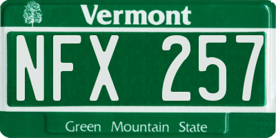 VT license plate NFX257