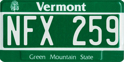 VT license plate NFX259