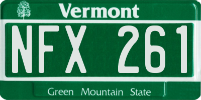 VT license plate NFX261