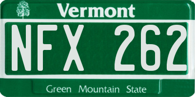 VT license plate NFX262