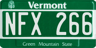 VT license plate NFX266