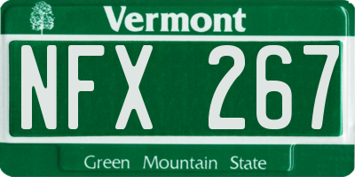VT license plate NFX267