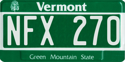 VT license plate NFX270