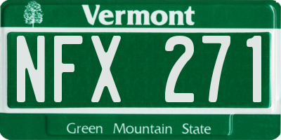 VT license plate NFX271
