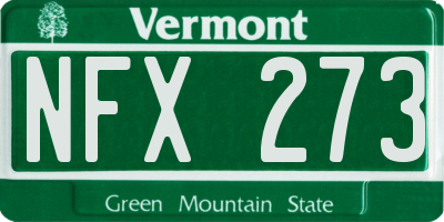 VT license plate NFX273