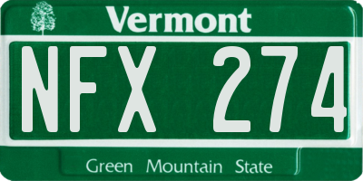 VT license plate NFX274