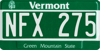 VT license plate NFX275