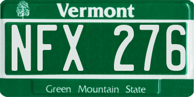 VT license plate NFX276