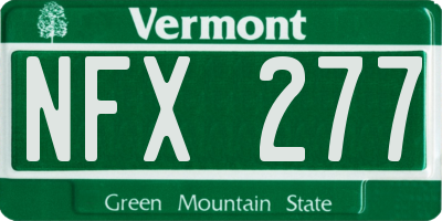 VT license plate NFX277