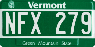 VT license plate NFX279