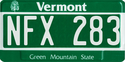 VT license plate NFX283