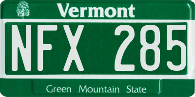 VT license plate NFX285