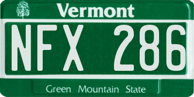 VT license plate NFX286