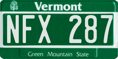 VT license plate NFX287