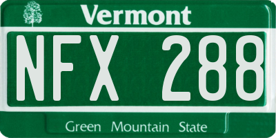 VT license plate NFX288