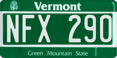 VT license plate NFX290