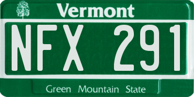 VT license plate NFX291