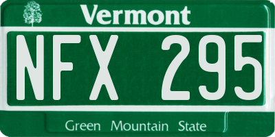 VT license plate NFX295