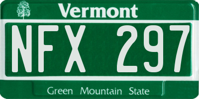 VT license plate NFX297