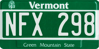 VT license plate NFX298
