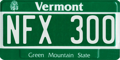 VT license plate NFX300