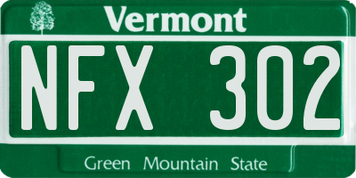 VT license plate NFX302