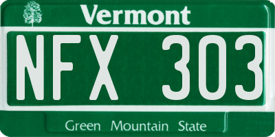 VT license plate NFX303