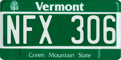 VT license plate NFX306