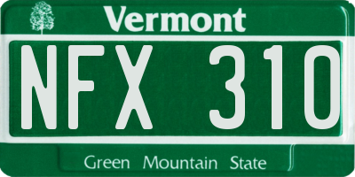 VT license plate NFX310