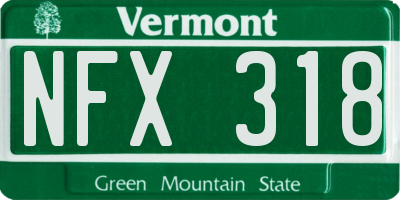 VT license plate NFX318
