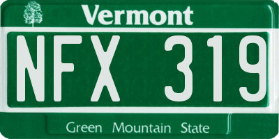 VT license plate NFX319