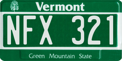 VT license plate NFX321