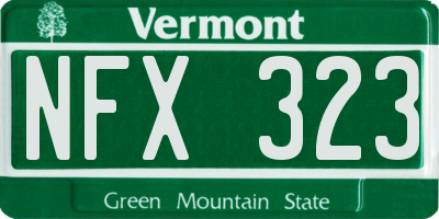 VT license plate NFX323