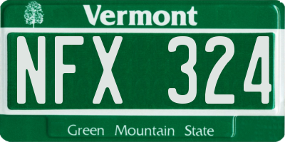 VT license plate NFX324