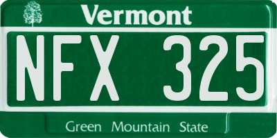 VT license plate NFX325
